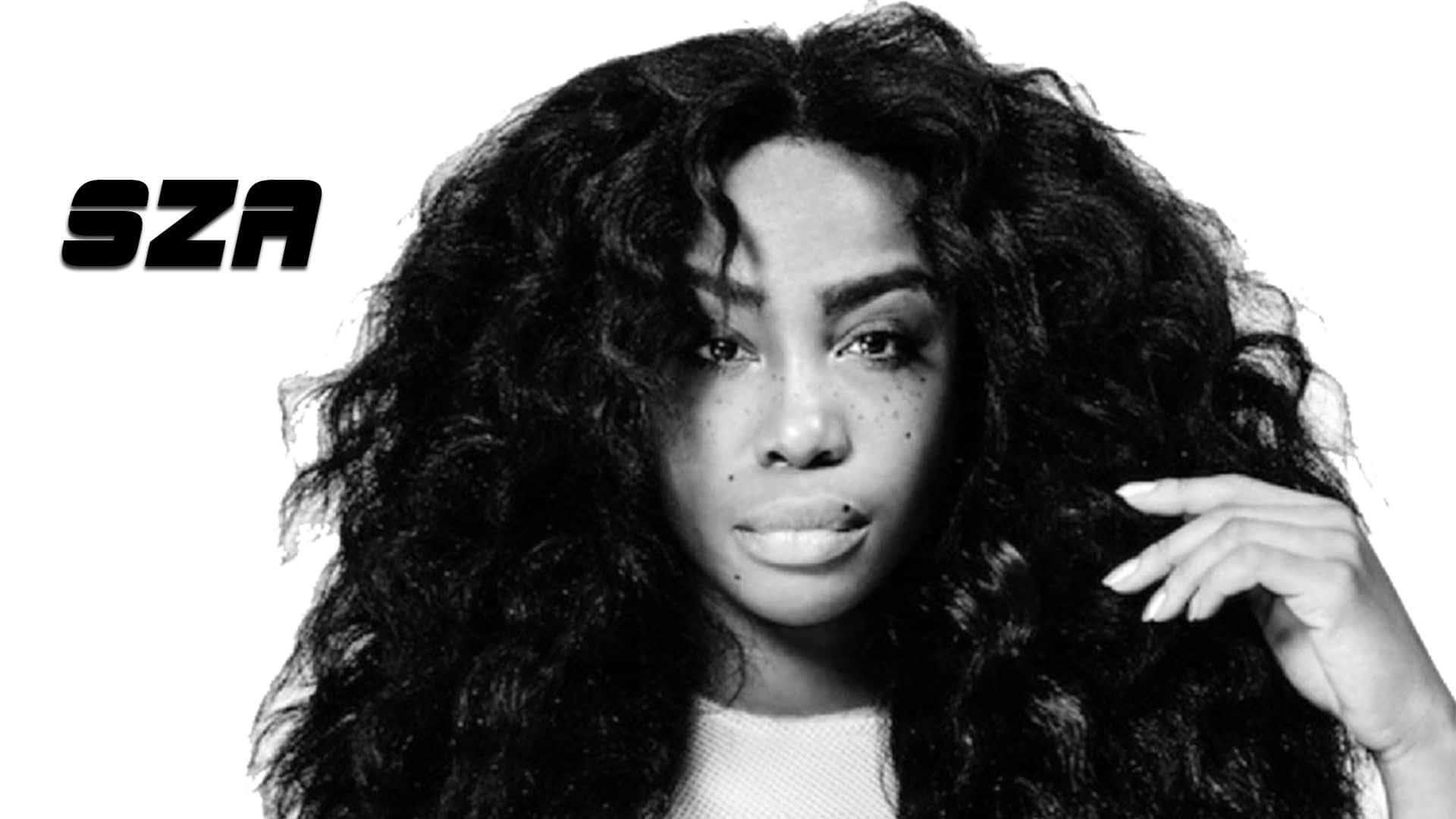 SZA, multi-colored tanktop, voluminous curls, Full HD Desktop Wallpaper