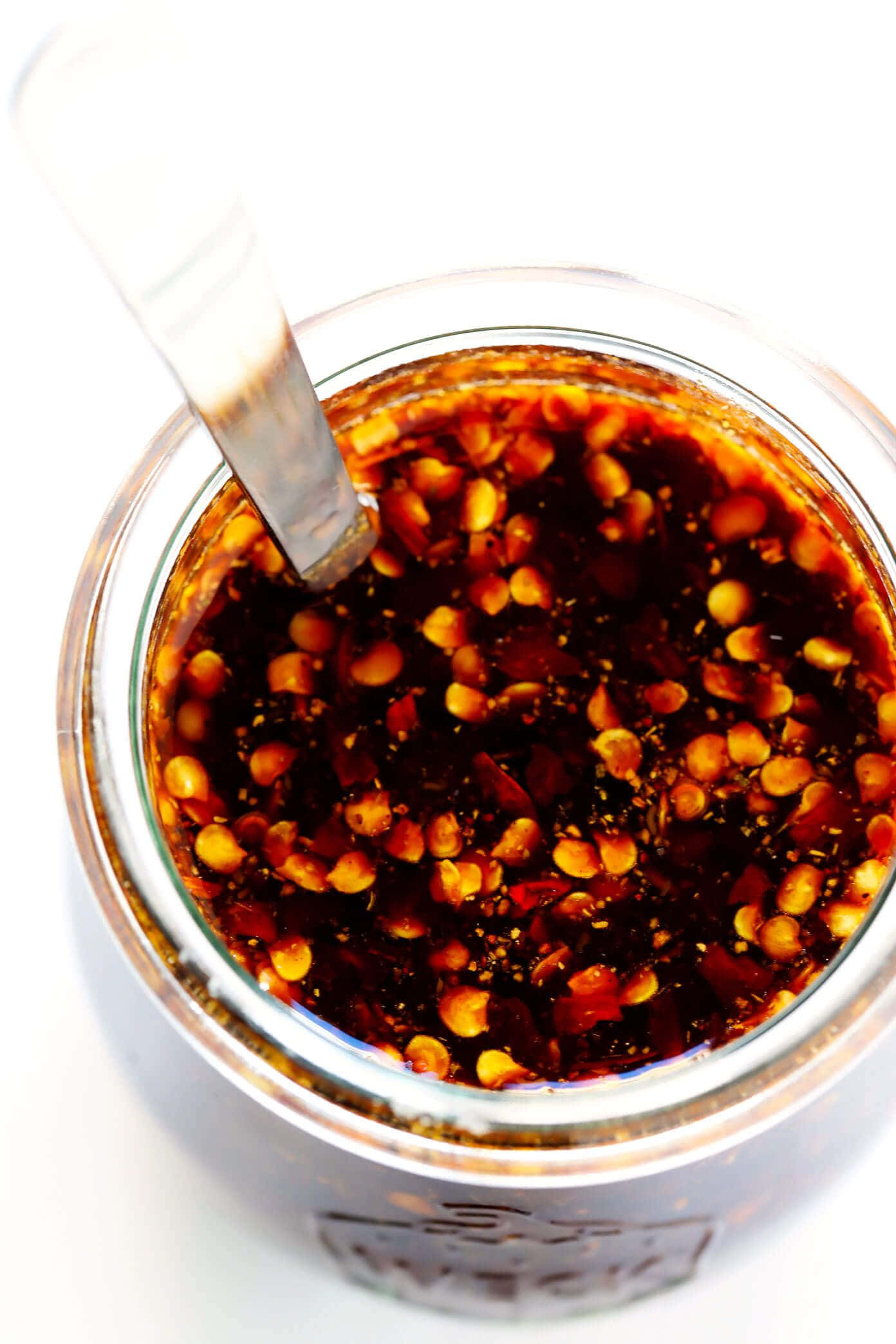 Szechuan Sauce, glass jar, glossy dark red chili oil, Full HD Phone Wallpaper