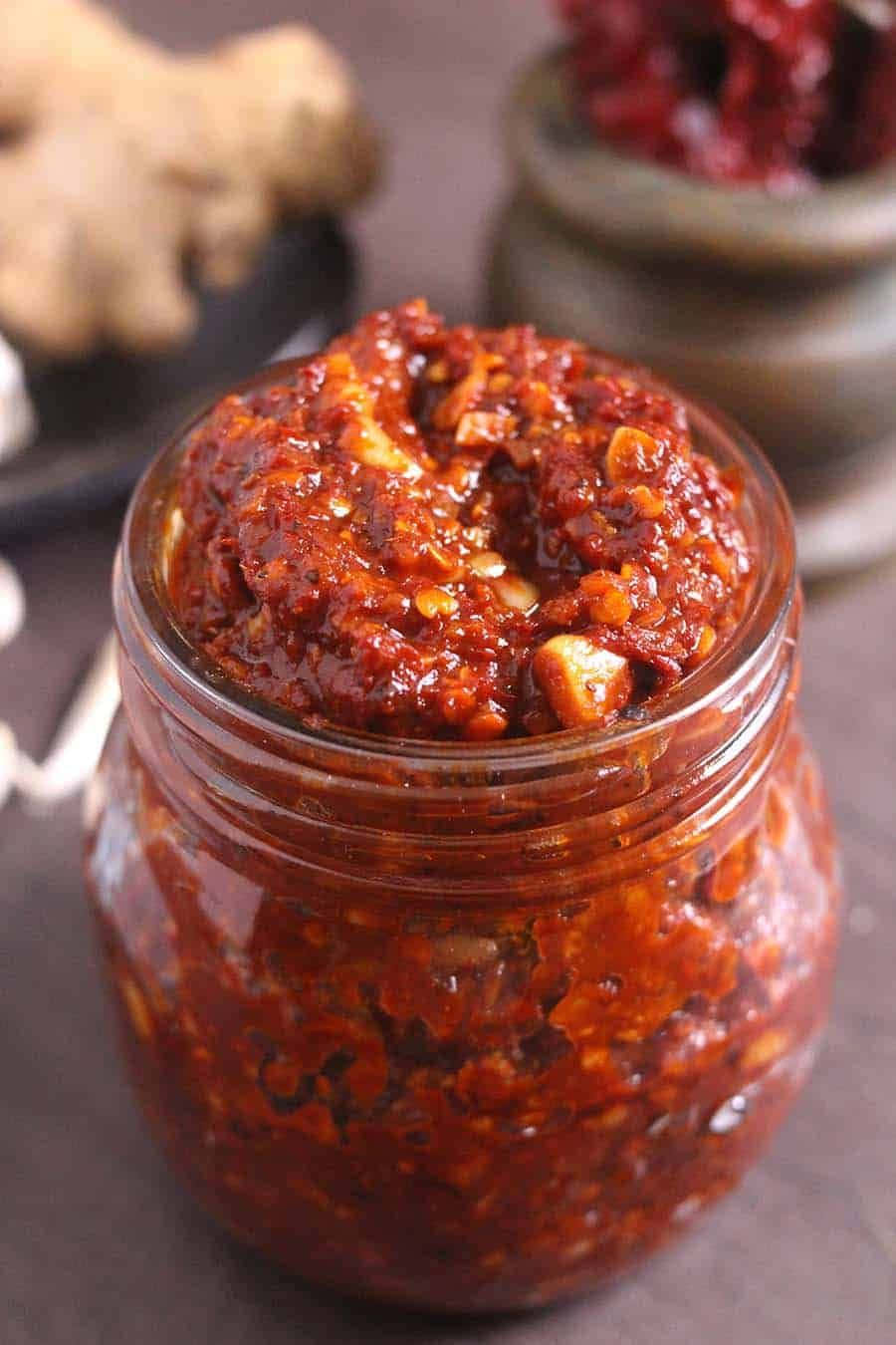 Szechuan Sauce, glass jar, chunky red chili paste, HD Phone Wallpaper