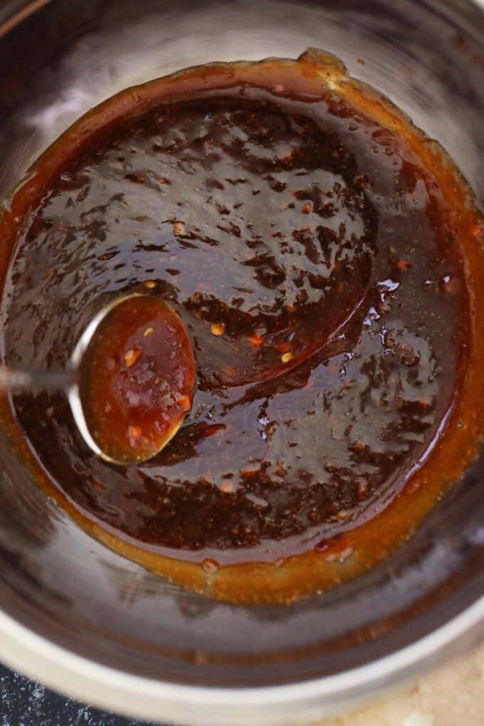 Szechuan Sauce, metal bowl, spoon, SD Phone Wallpaper