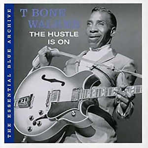 T Bone Walker, electric guitar, black and white studio portrait, SD Desktop Wallpaper