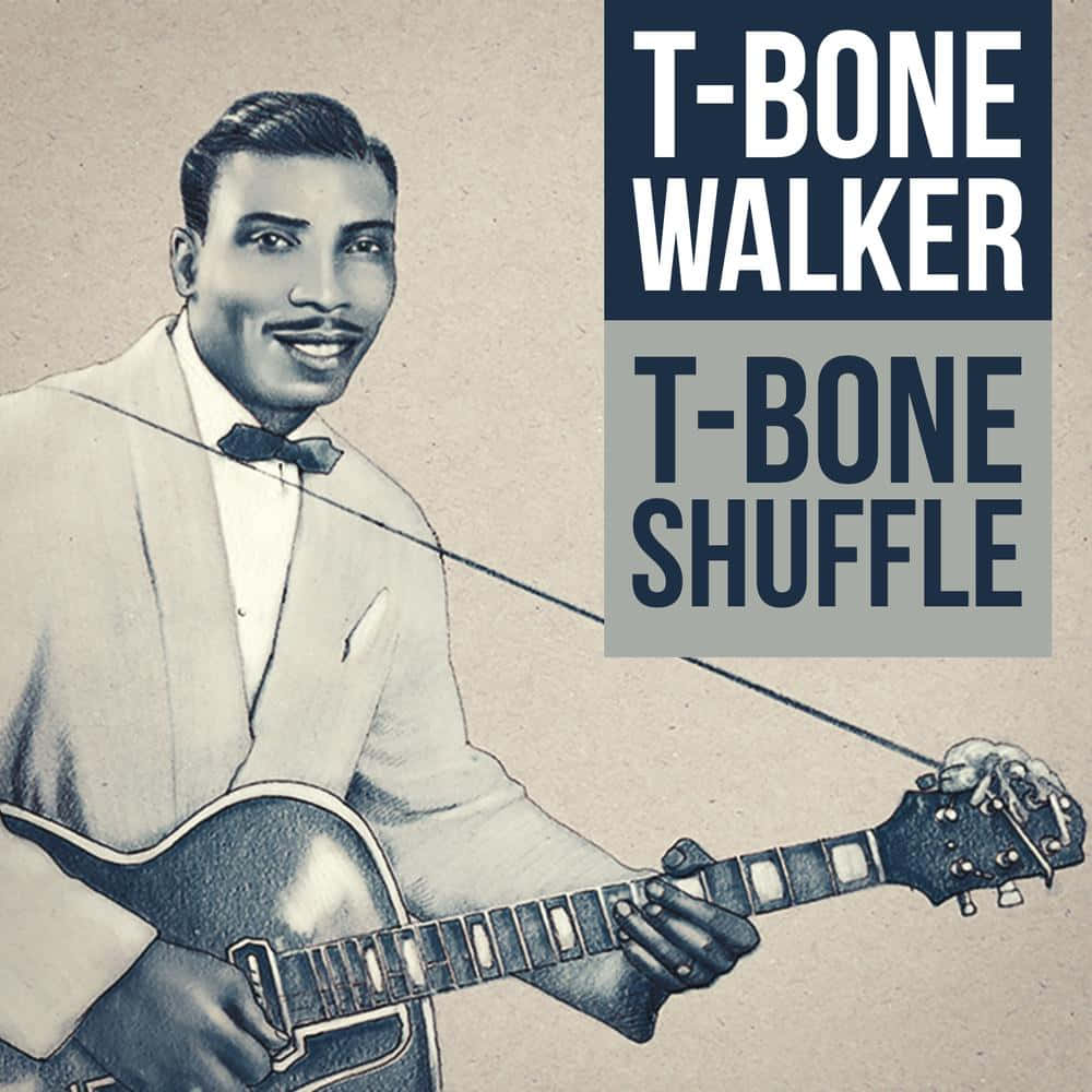 T-Bone Walker, electric guitar, vintage illustration, SD Desktop Wallpaper