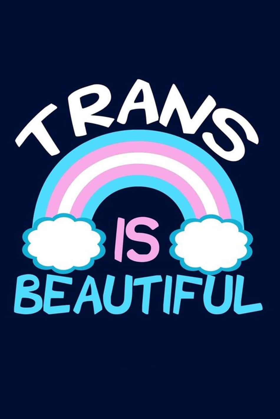 TRANS IS BEAUTIFUL, pastel rainbow, fluffy clouds, HD Phone Wallpaper