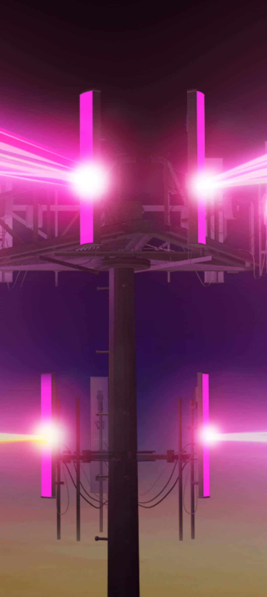 T Mobile, cell tower, night illumination, Full HD Phone Wallpaper