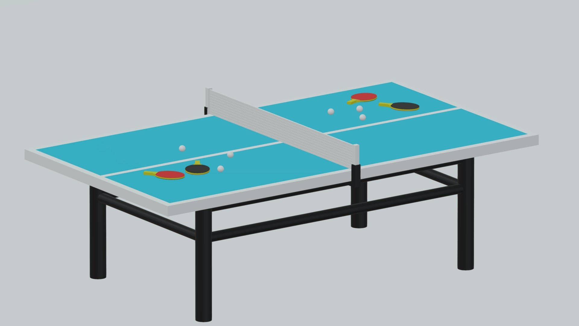ping pong table, blue surface, black legs, Full HD Desktop Wallpaper