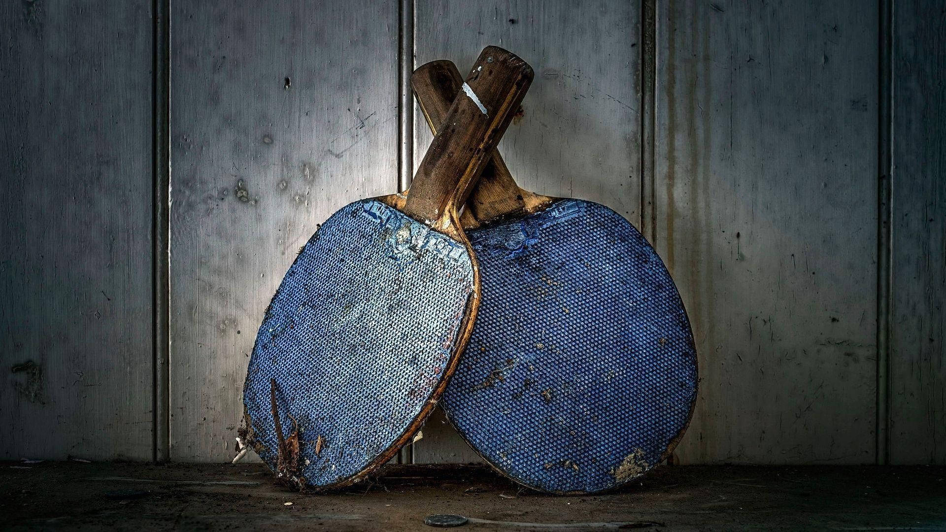 table tennis, ragged racket, blue ping pong paddles, Full HD Desktop Wallpaper