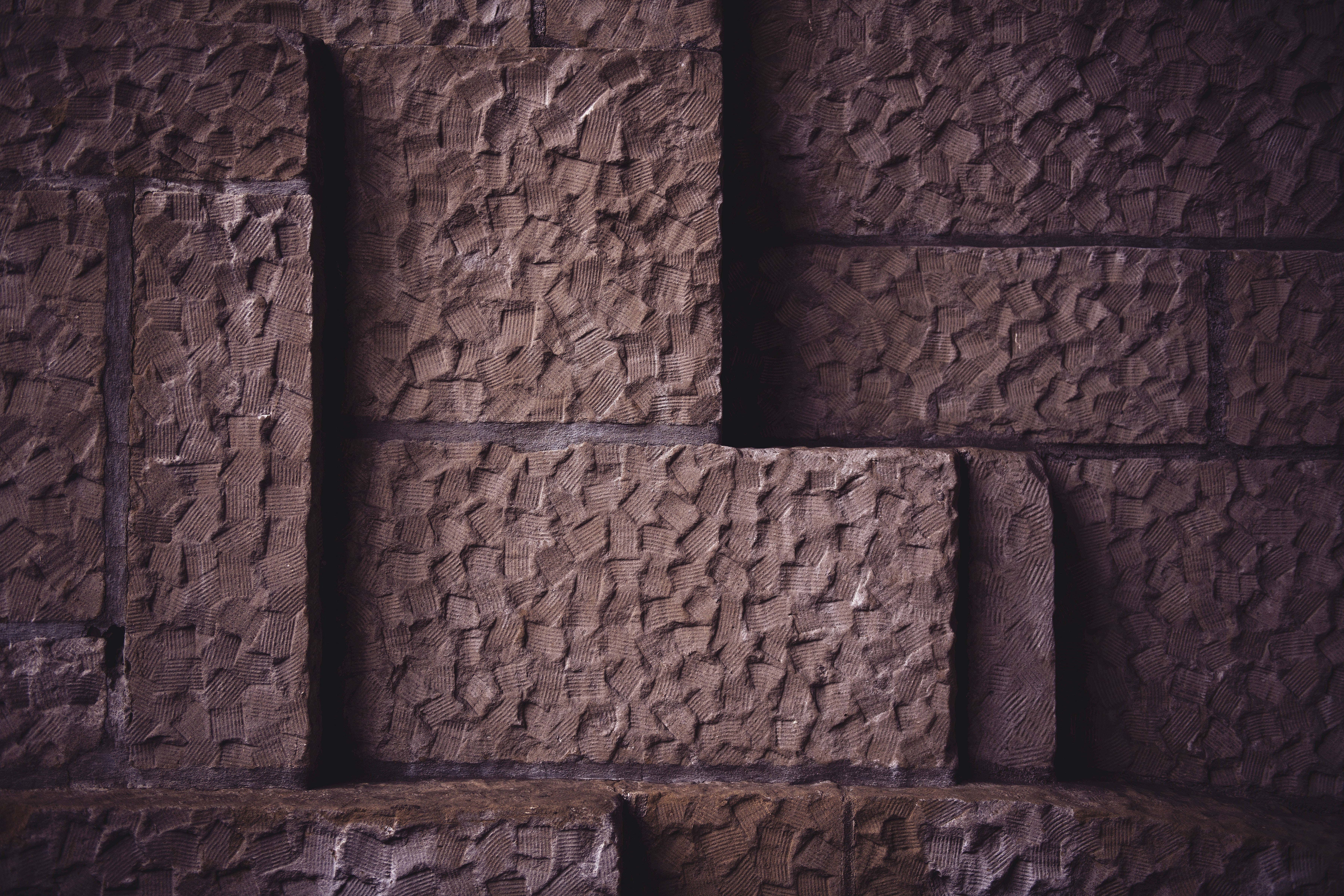 4K Tablet, textured bricks, dark textured stone blocks, 5K Desktop Wallpaper