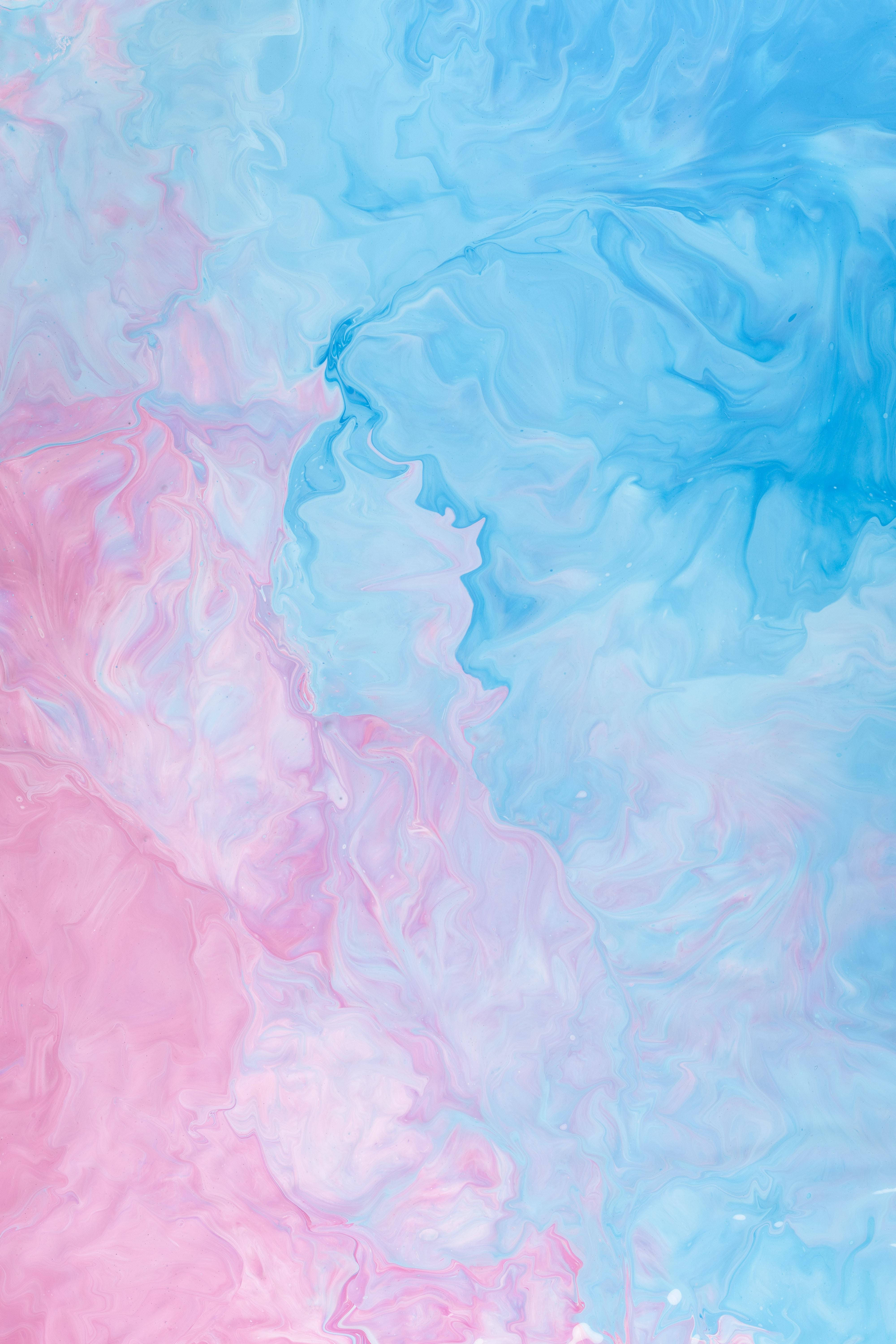 soft pink, blue paint swirls, dreamy abstract fluid pattern, 5K Phone Wallpaper