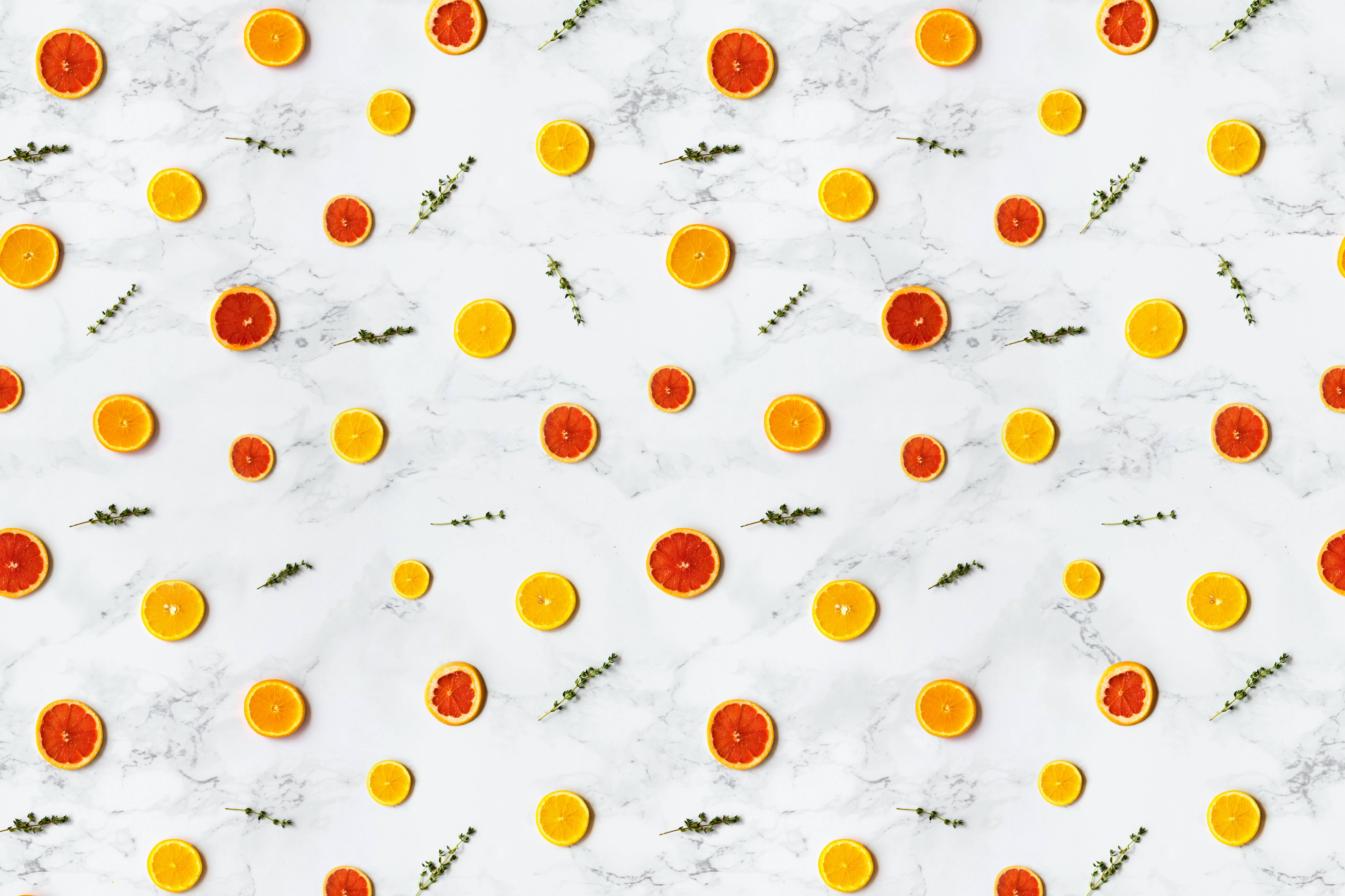 4K Tablet, citrus, flat lay, 5K Desktop Wallpaper