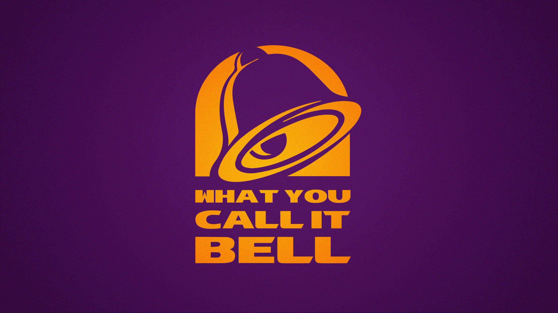 Taco Bell, purple background, orange Bell logo, Full HD Desktop Wallpaper