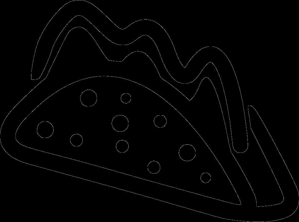 taco outline graphic, white line drawing, cheese dots, SD Desktop Wallpaper