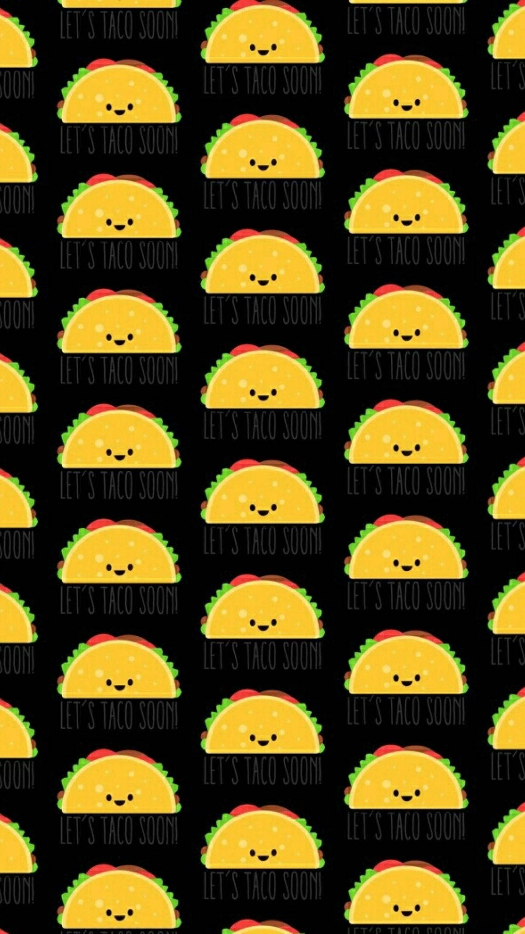 Happy Tiny Tacos, yellow taco characters, smiling faces, Full HD Phone Wallpaper