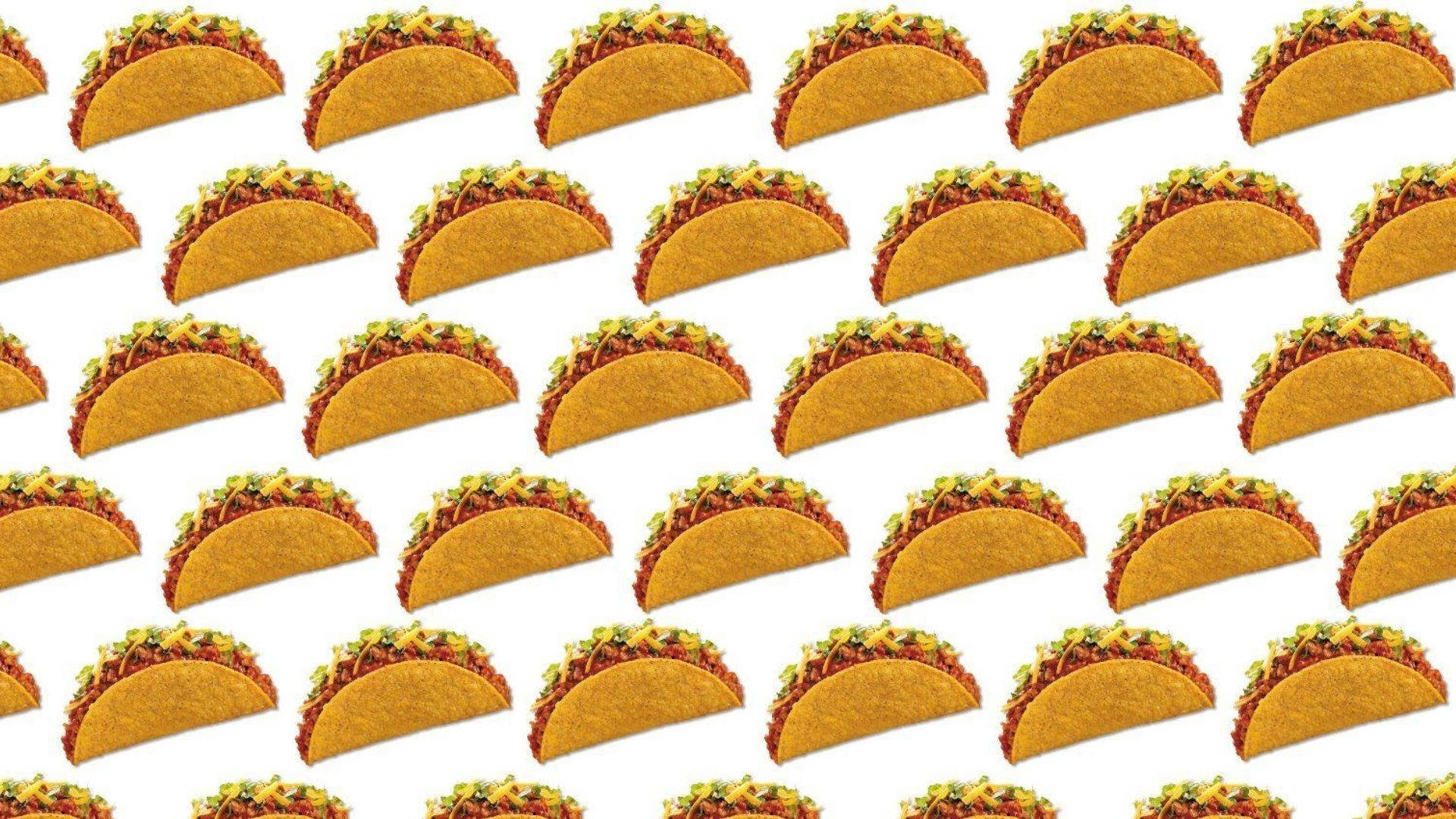 golden tortilla tacos, meat, green toppings, Full HD Desktop Wallpaper