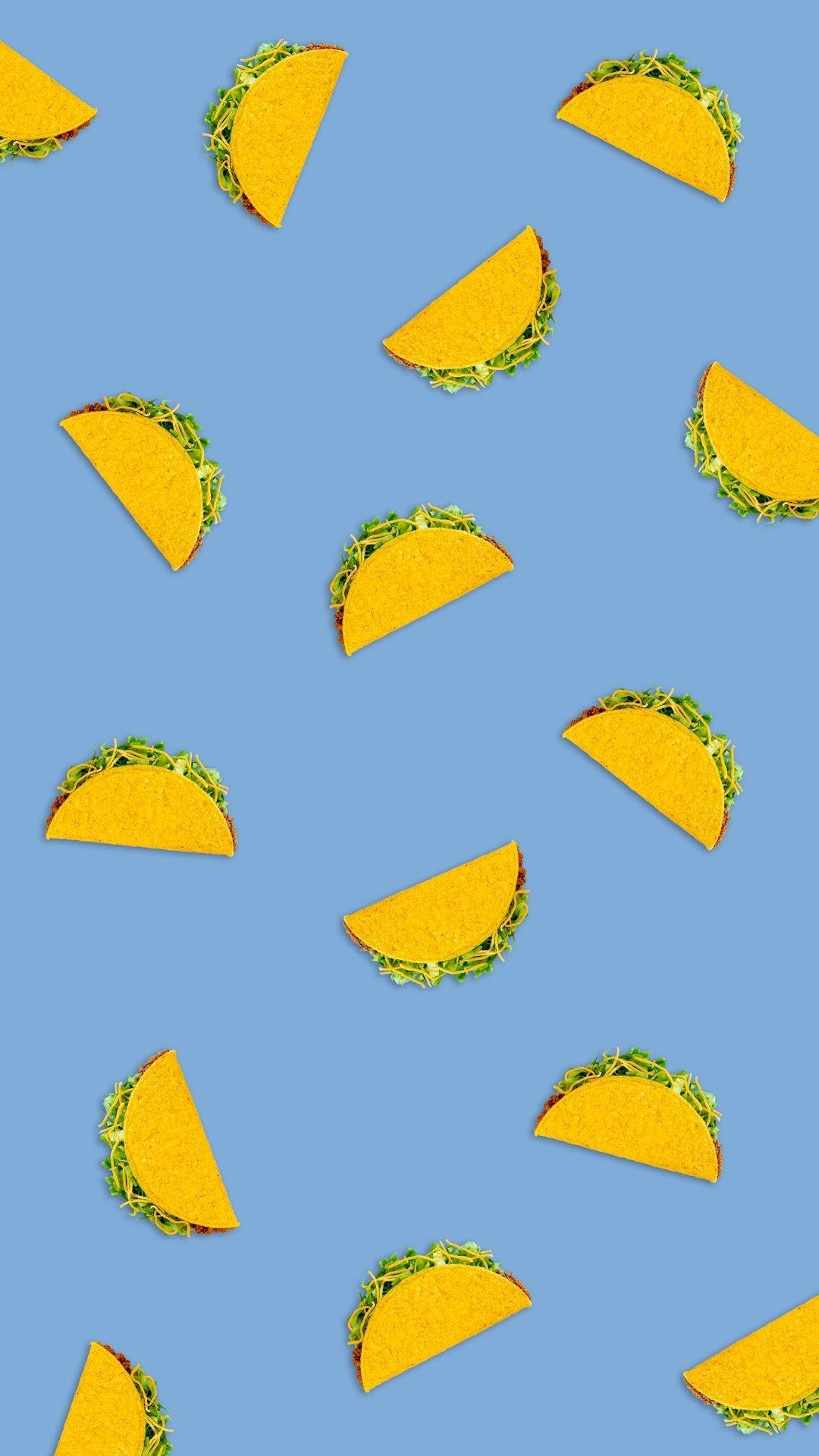 tiny tacos, yellow taco halves, green lettuce, Full HD Phone Wallpaper