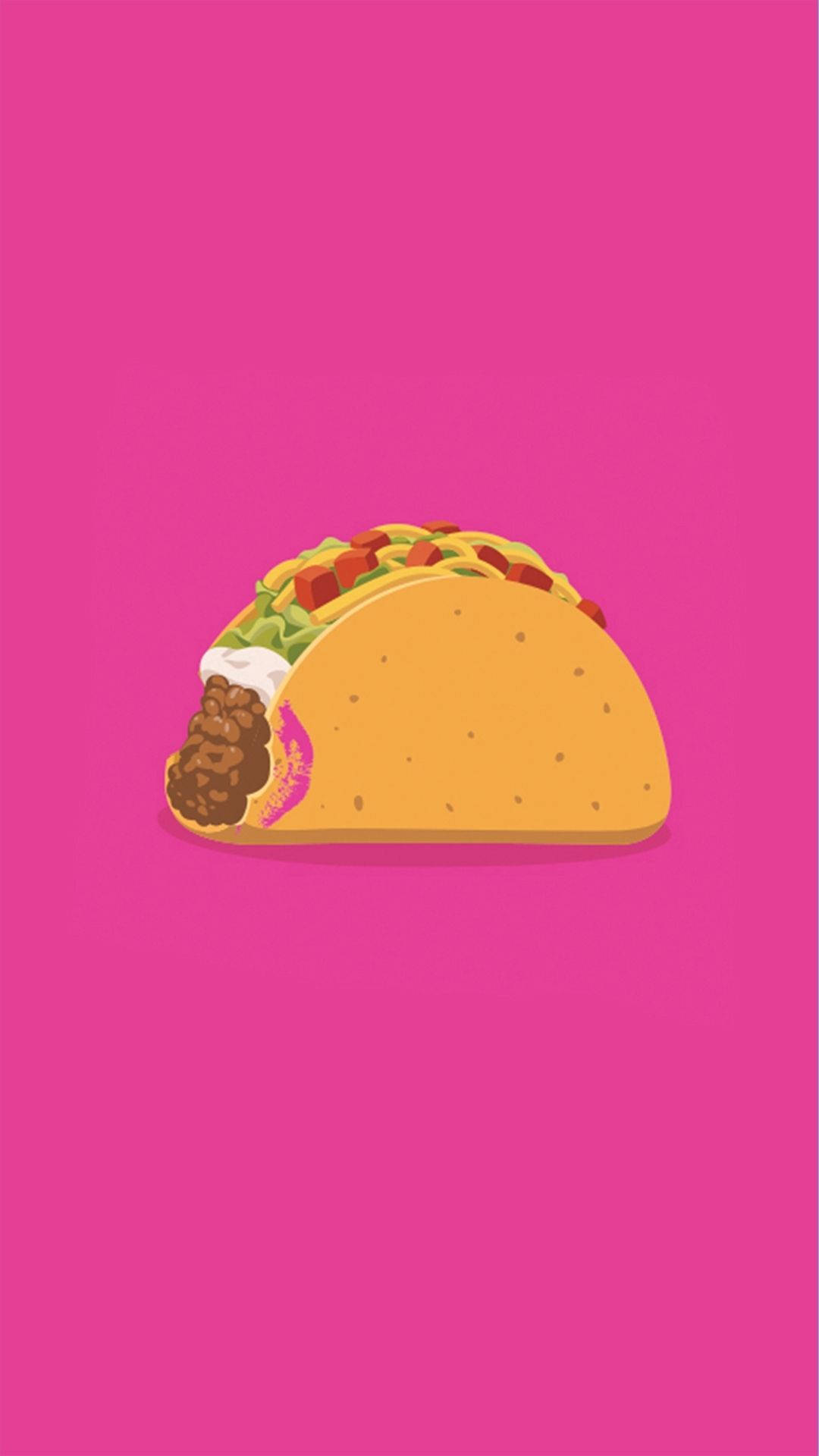bitten taco, cartoon taco, meat, Full HD Phone Wallpaper