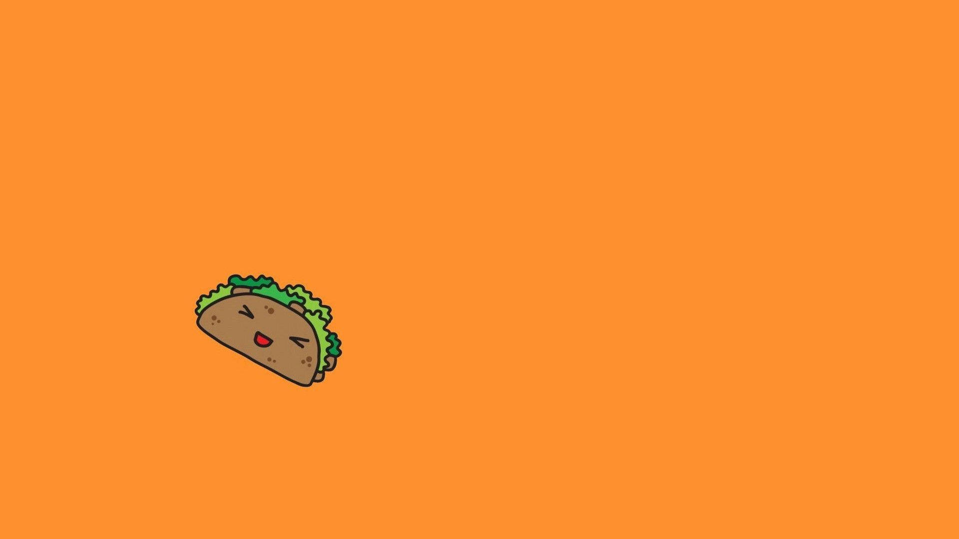 minimal cute taco, cartoon taco, happy face, Full HD Desktop Wallpaper