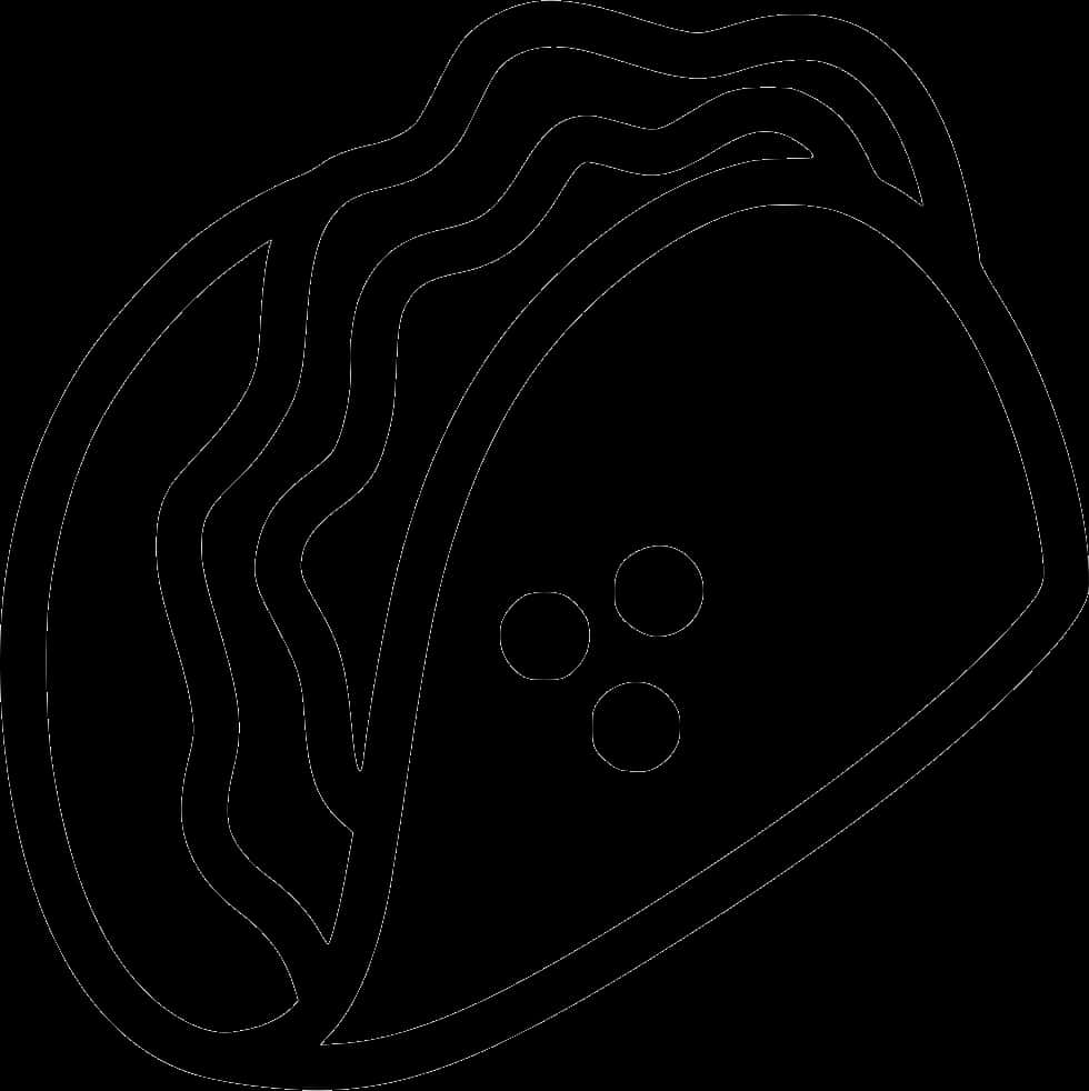 taco, white line drawing, three circular toppings, SD Phone Wallpaper