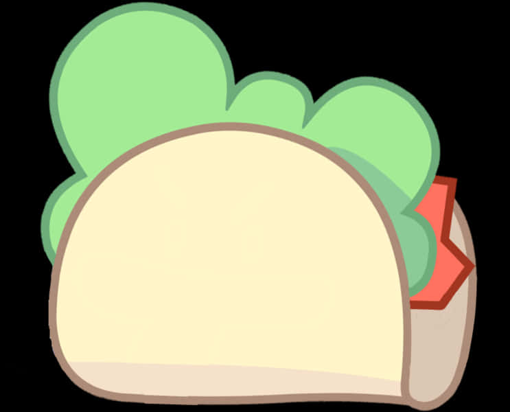 cartoon-style taco, green lettuce, red filling, SD Desktop Wallpaper