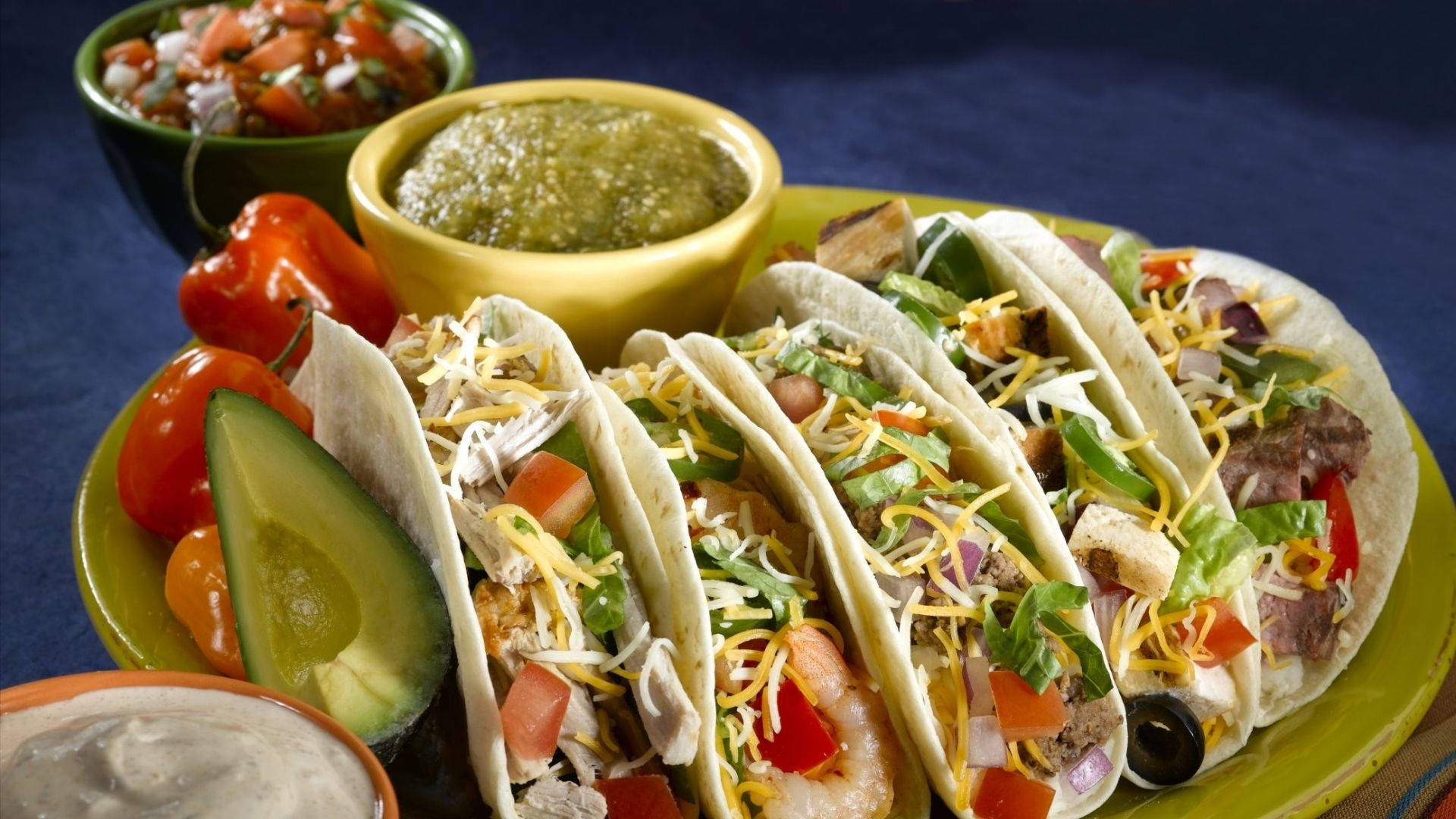 taco, shredded cheese, lettuce, Full HD Desktop Wallpaper