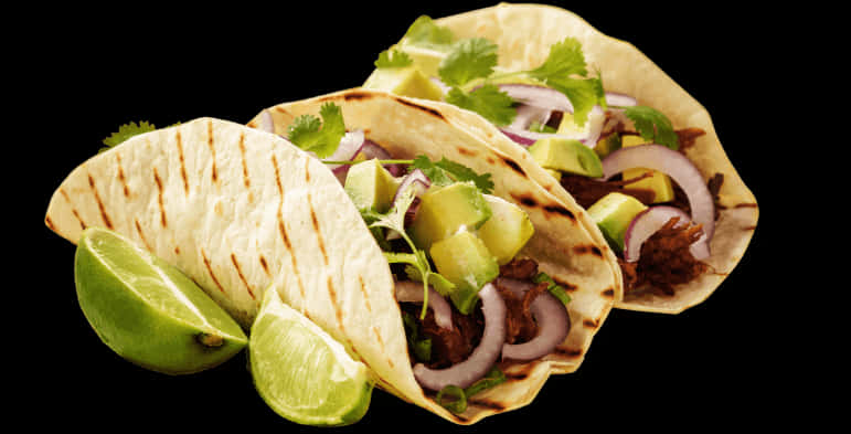 beef tacos, grilled tortilla, avocado, SD Desktop Wallpaper