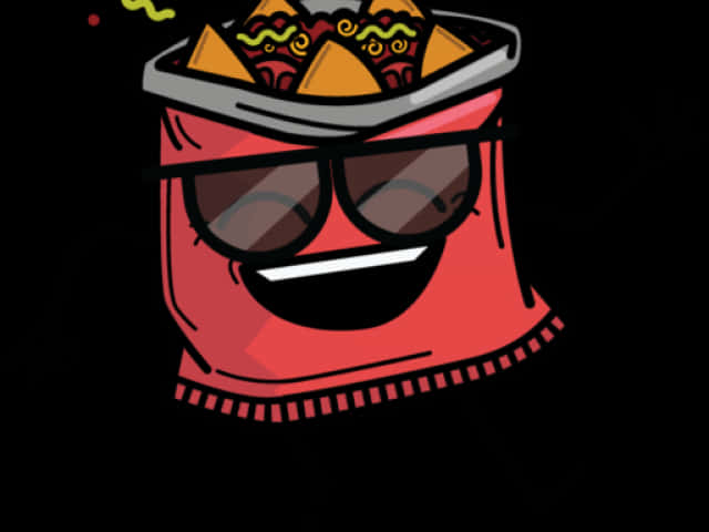 cool taco character, cartoon red bag of nachos, sunglasses, SD Desktop Wallpaper