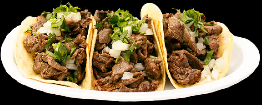beef tacos platter, white plate, black background, SD Desktop Wallpaper