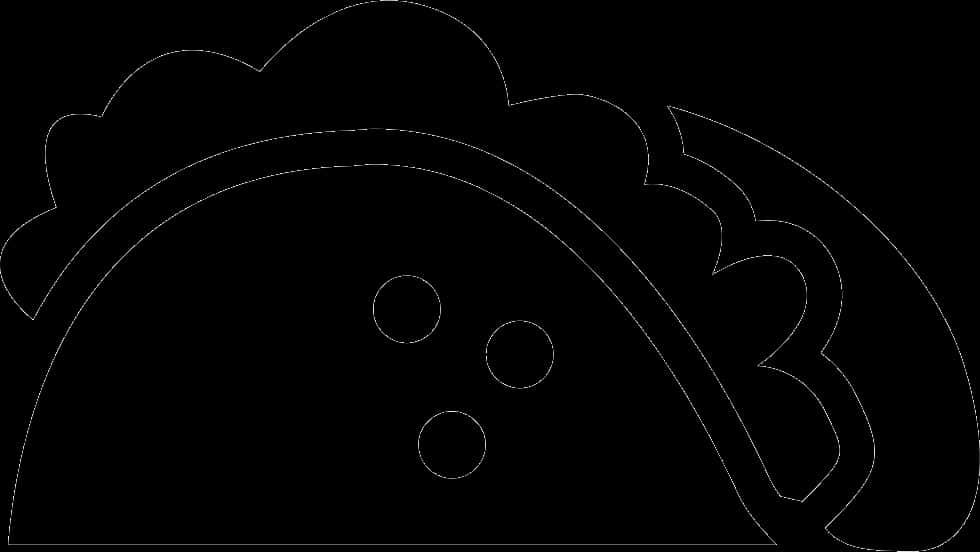 taco, white line drawing, three circular toppings, SD Desktop Wallpaper