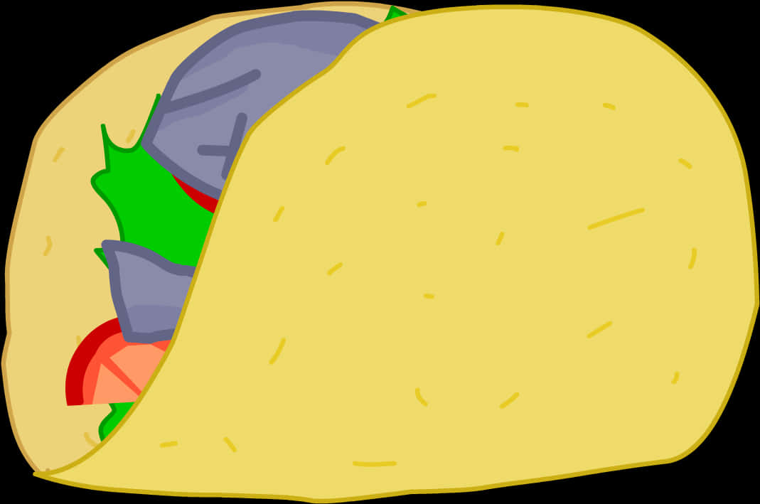 colorful cartoon taco, yellow tortilla, lettuce, SD Desktop Wallpaper
