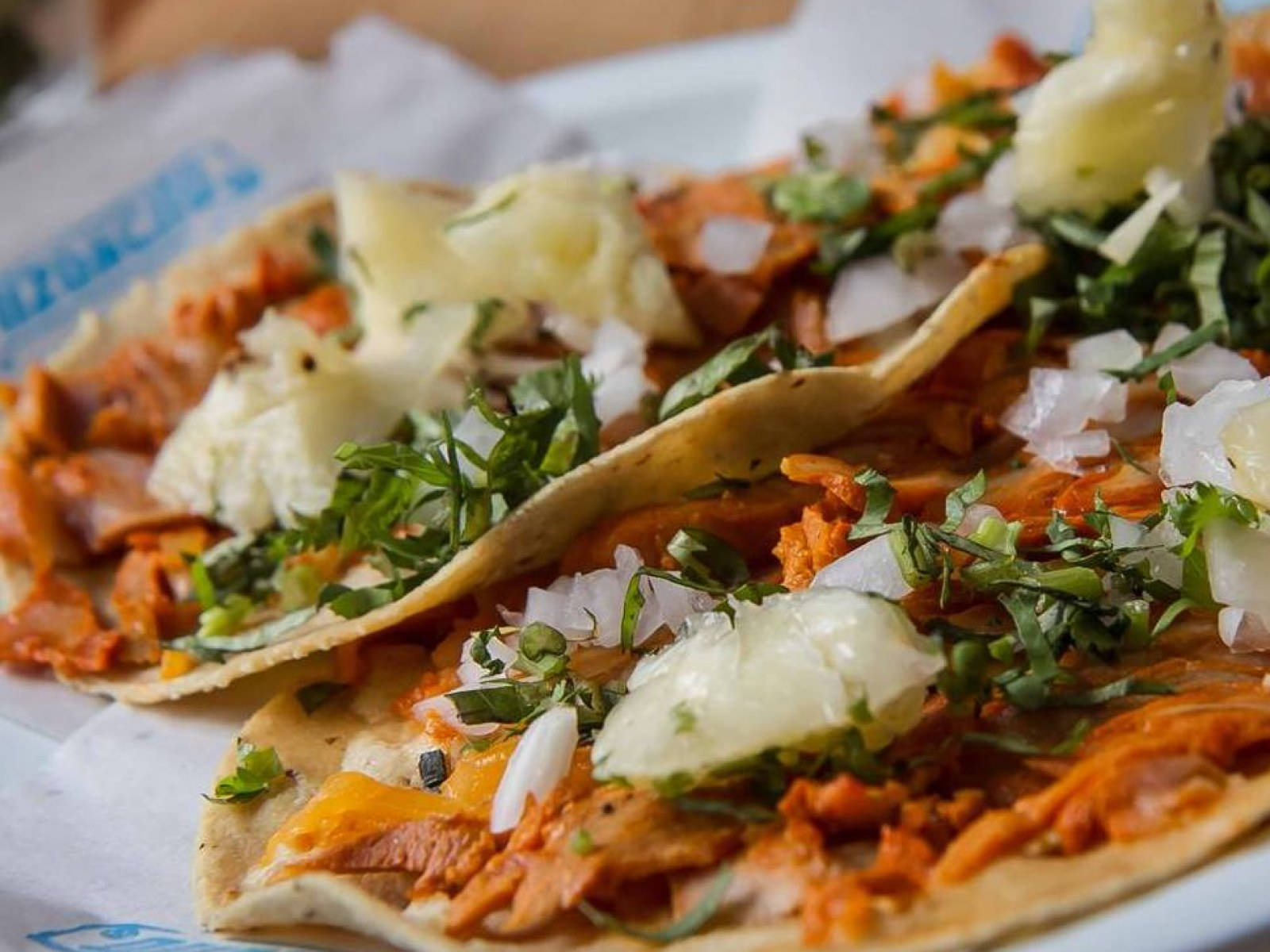 tacos al pastor, pineapple, cilantro, HD Desktop Wallpaper