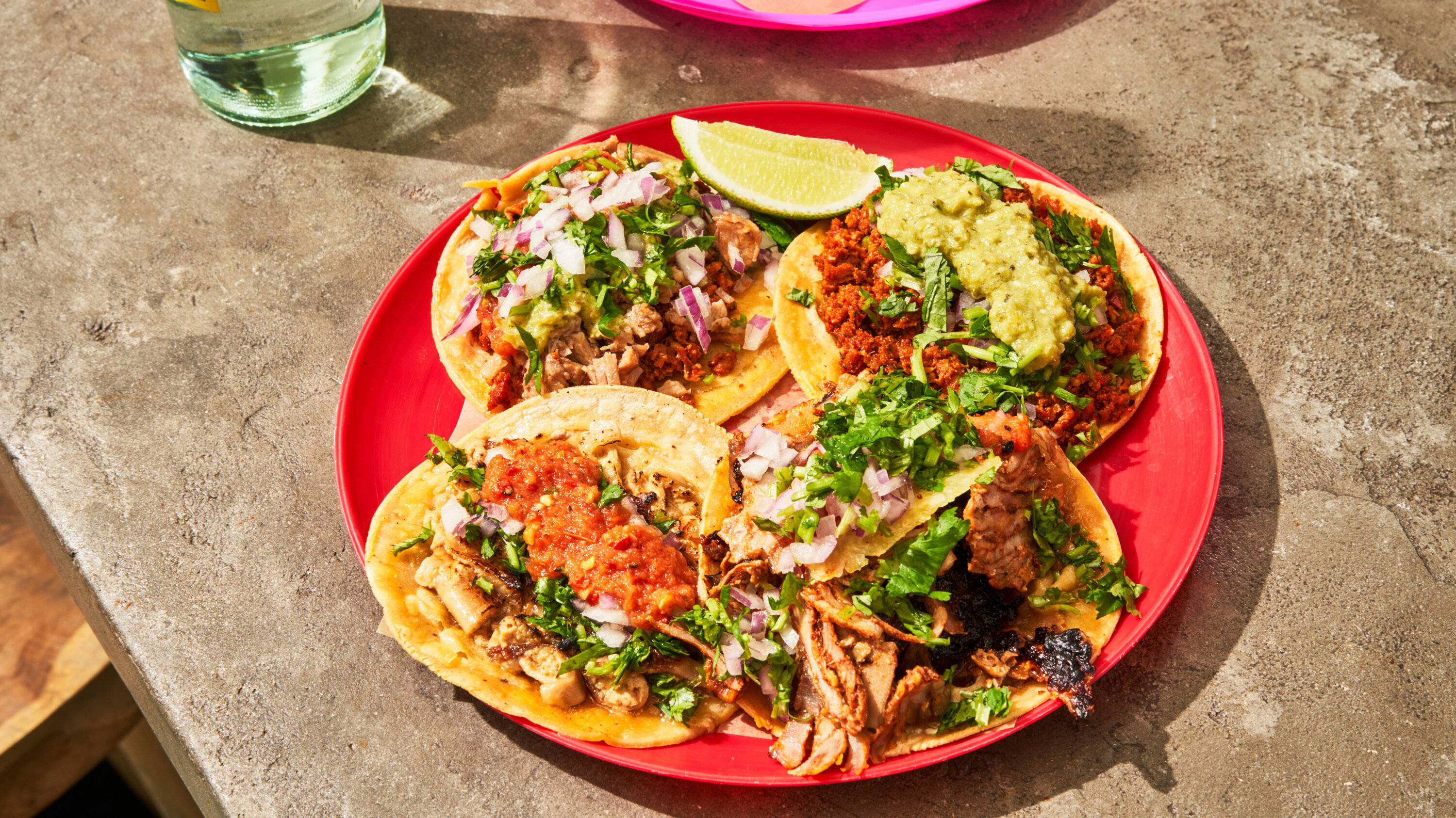 Tacos Al Pastor, guac, salsa, 2K Desktop Wallpaper