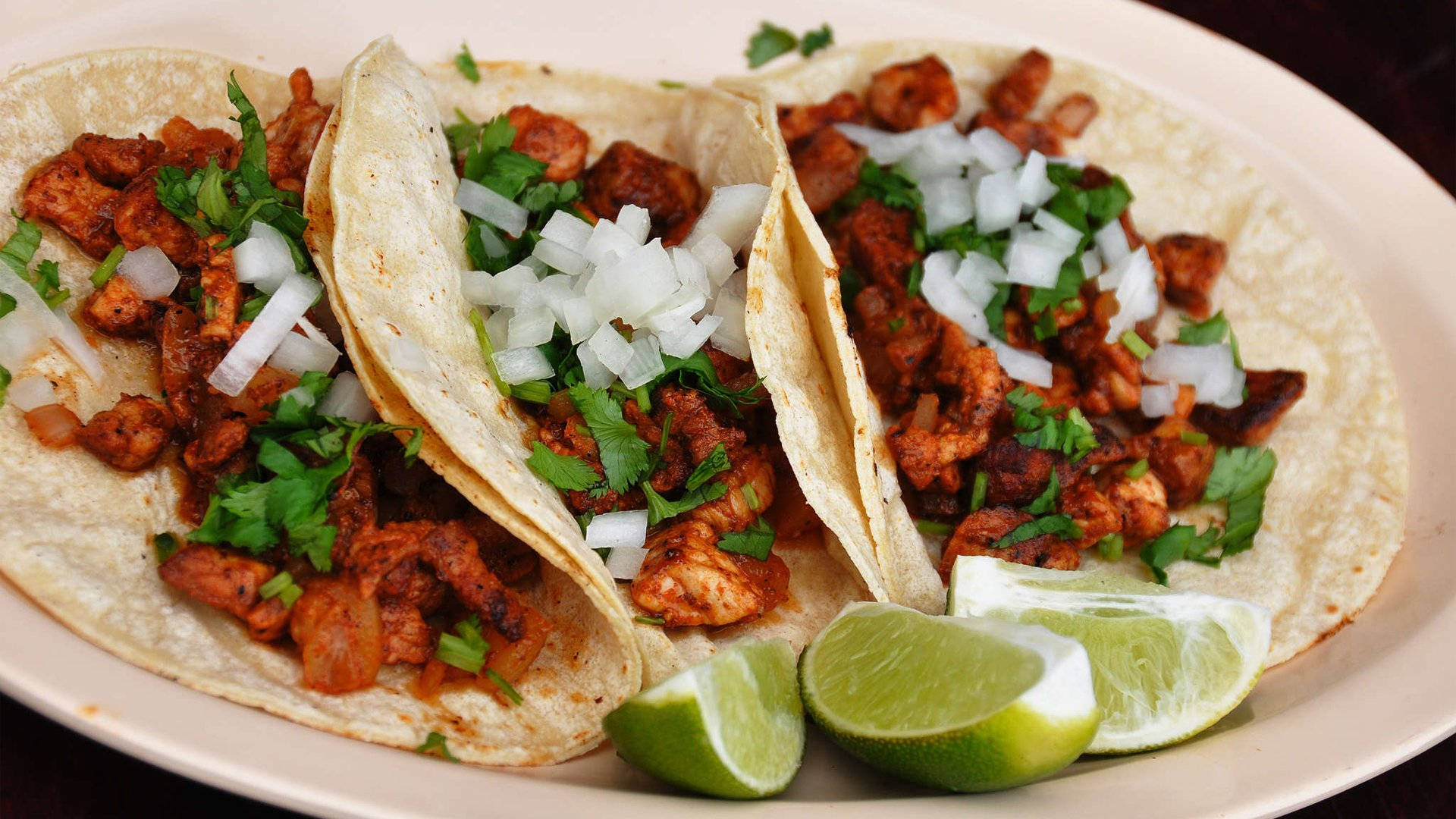 Tacos Al Pastor, freshly chopped lime, soft tacos, Full HD Desktop Wallpaper