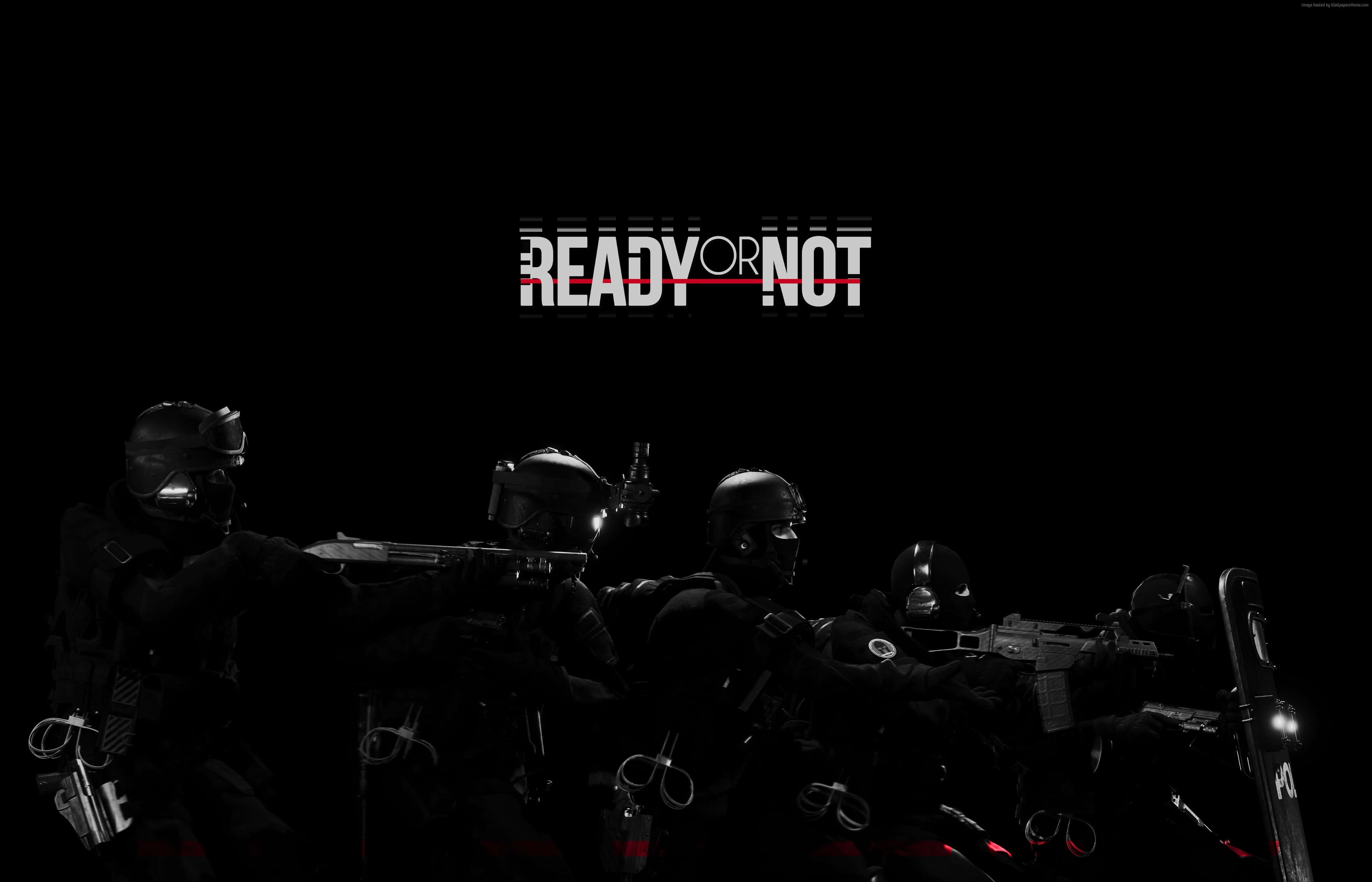 tactical team, dark gear, glowing eyes, 4K Desktop Wallpaper
