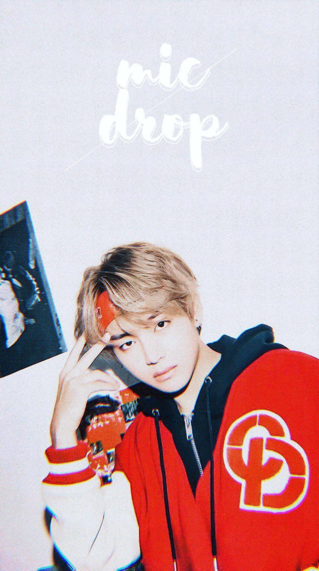 Taehyung, mic drop, red and white jacket, HD Phone Wallpaper