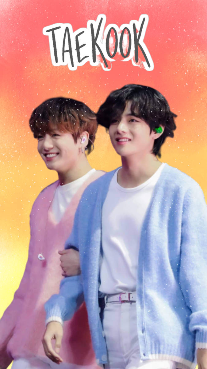 Taekook, BTS, pastel cardigans, SD Phone Wallpaper