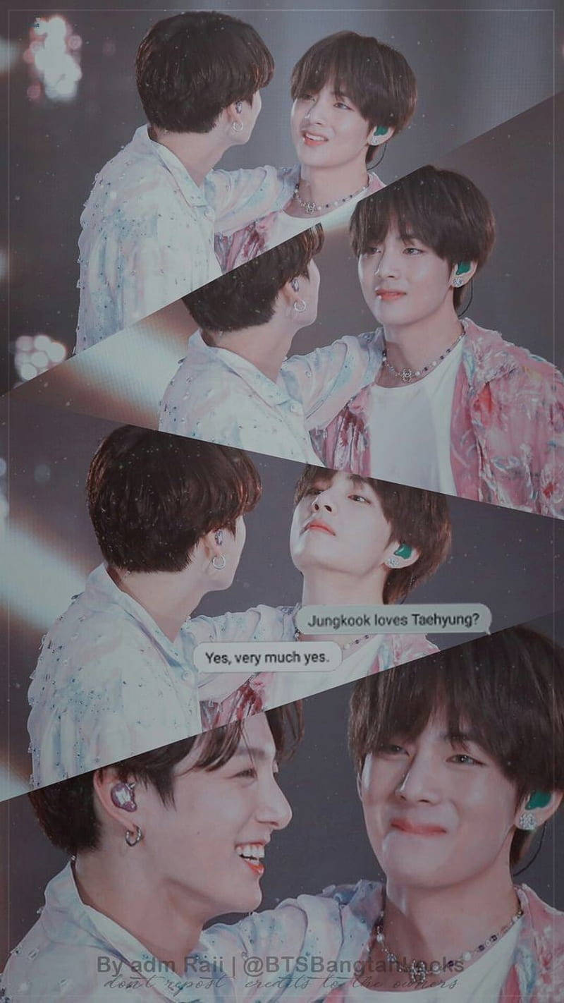 Taekook, BTS, diagonal collage, HD Phone Wallpaper