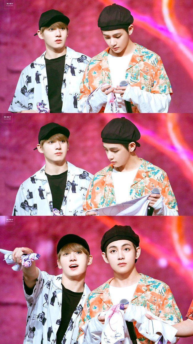 Taekook BTS, patterned jackets, black caps, SD Phone Wallpaper