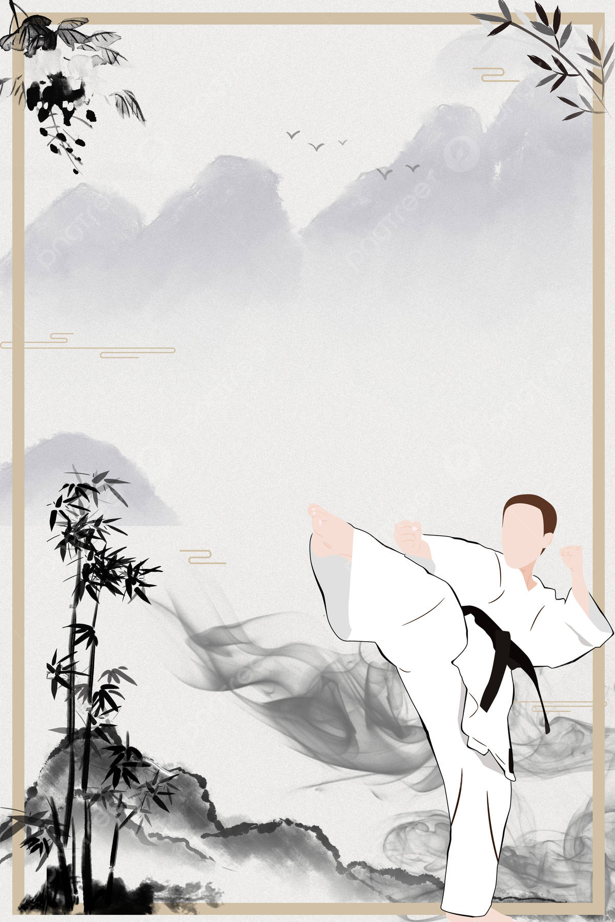 mountain aesthetic, white gi, black belt, HD Phone Wallpaper