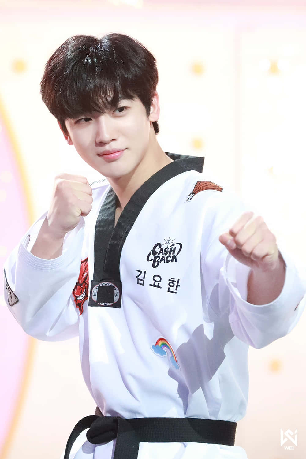 white taekwondo uniform, black belt, confident martial arts pose, HD Phone Wallpaper