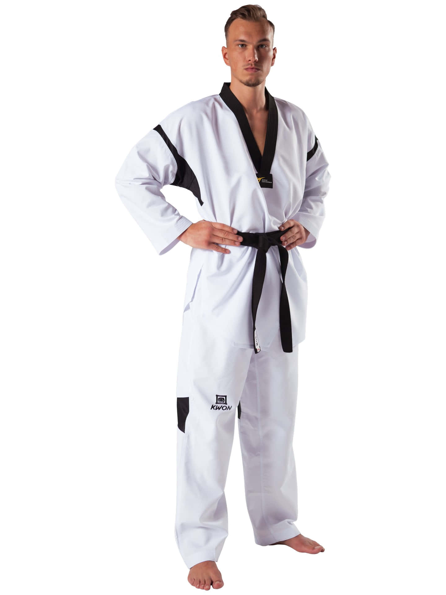 taekwondo uniform, white taekwondo uniform, black accents, Full HD Phone Wallpaper