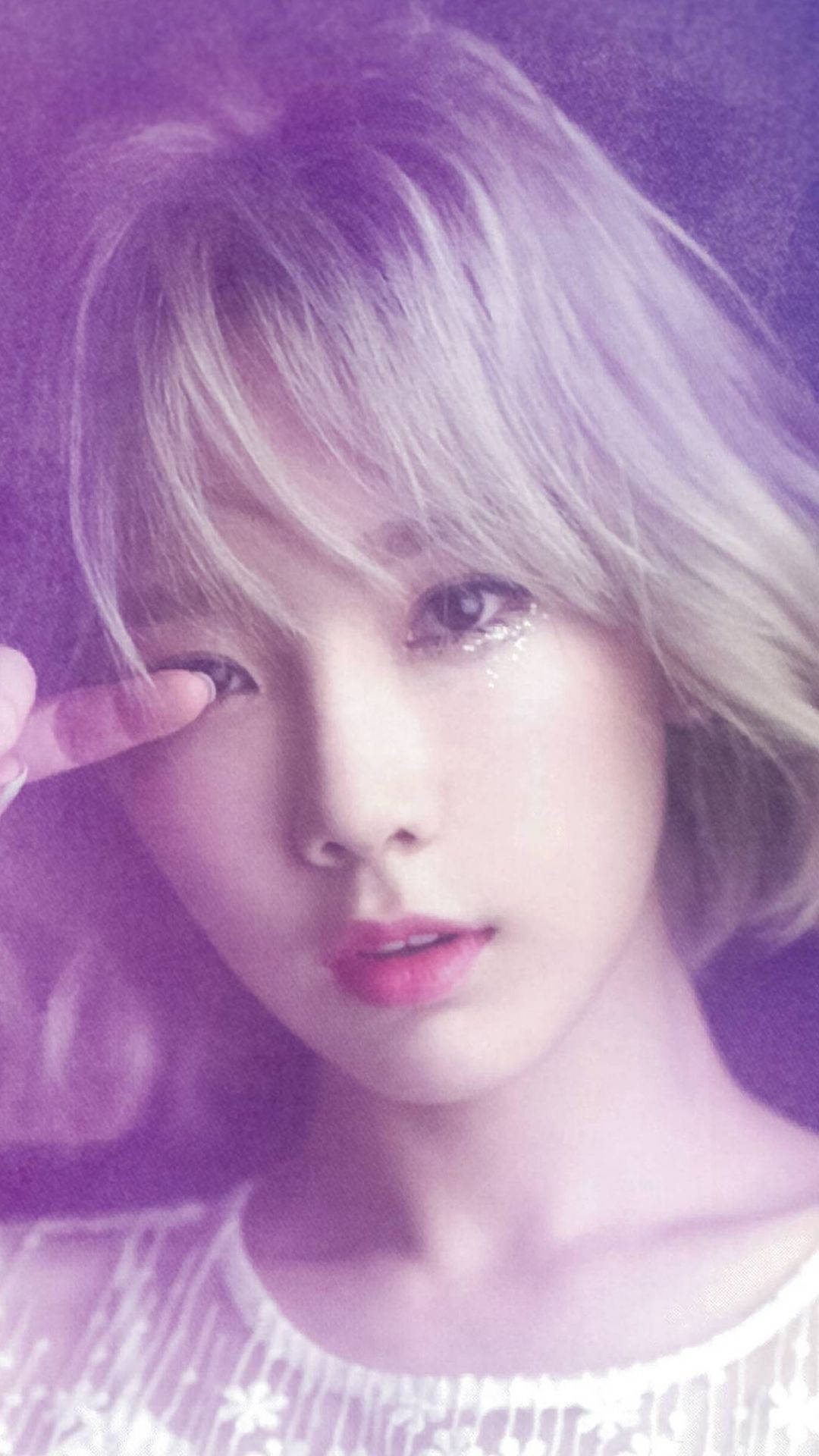 Taeyeon, silver hair, glittery eyes, Full HD Phone Wallpaper