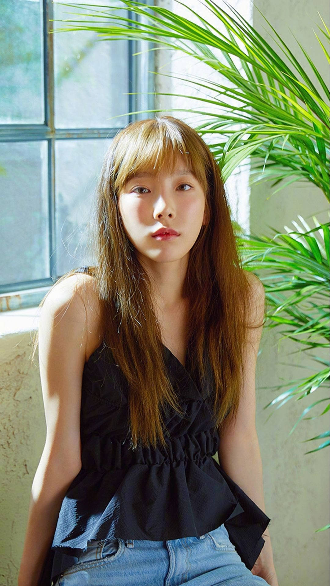 Taeyeon, window, soft natural light, Full HD Phone Wallpaper