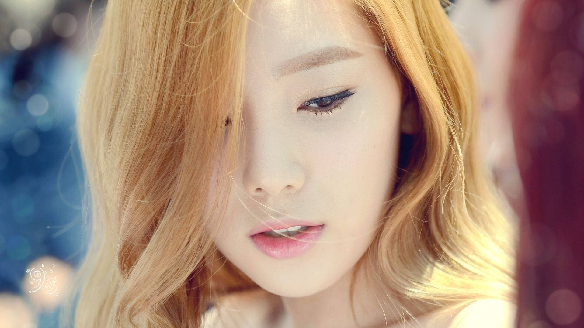 Taeyeon, golden hair, soft makeup, Full HD Desktop Wallpaper