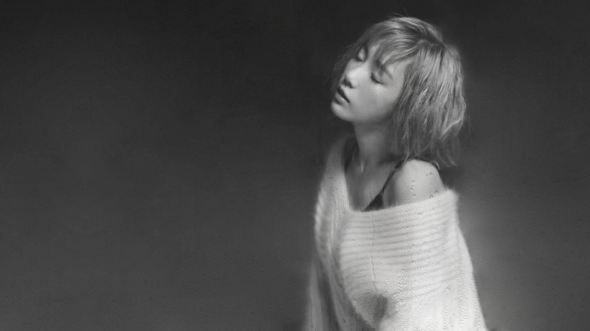 Taeyeon, short hair, textured knit sweater, Full HD Desktop Wallpaper