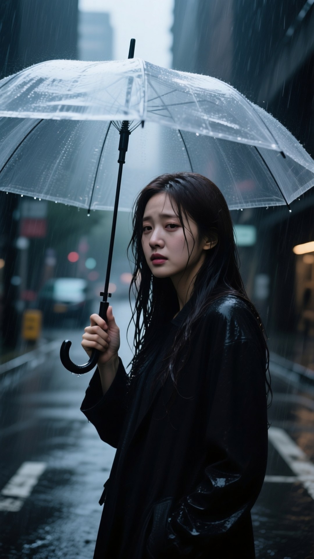 Taeyeon, rainy day, wet hair, Full HD Phone Wallpaper