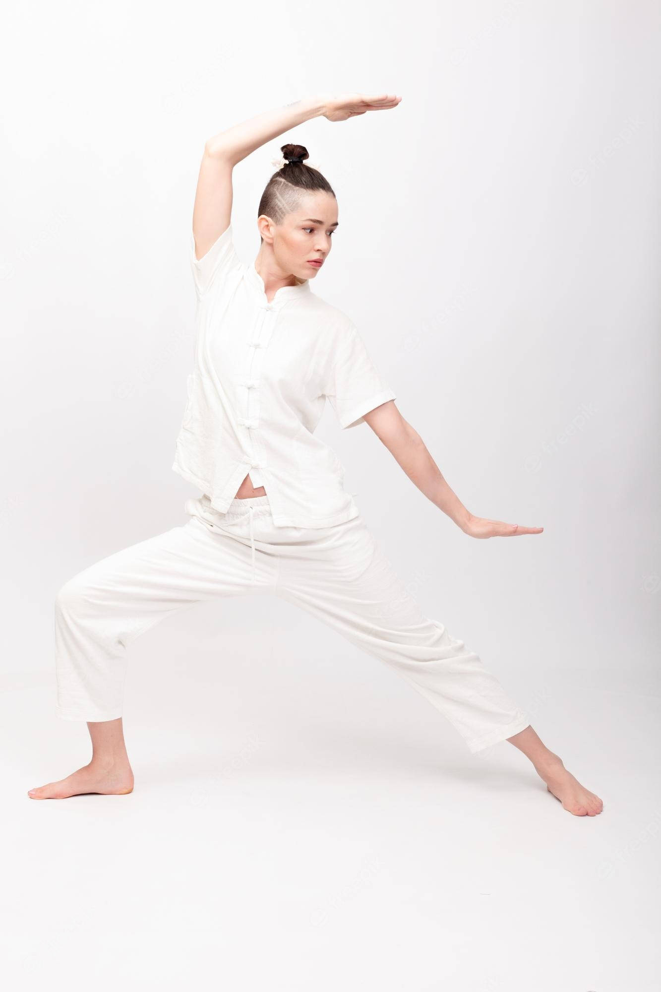 Tai Chi, white uniform, woman, Full HD Phone Wallpaper