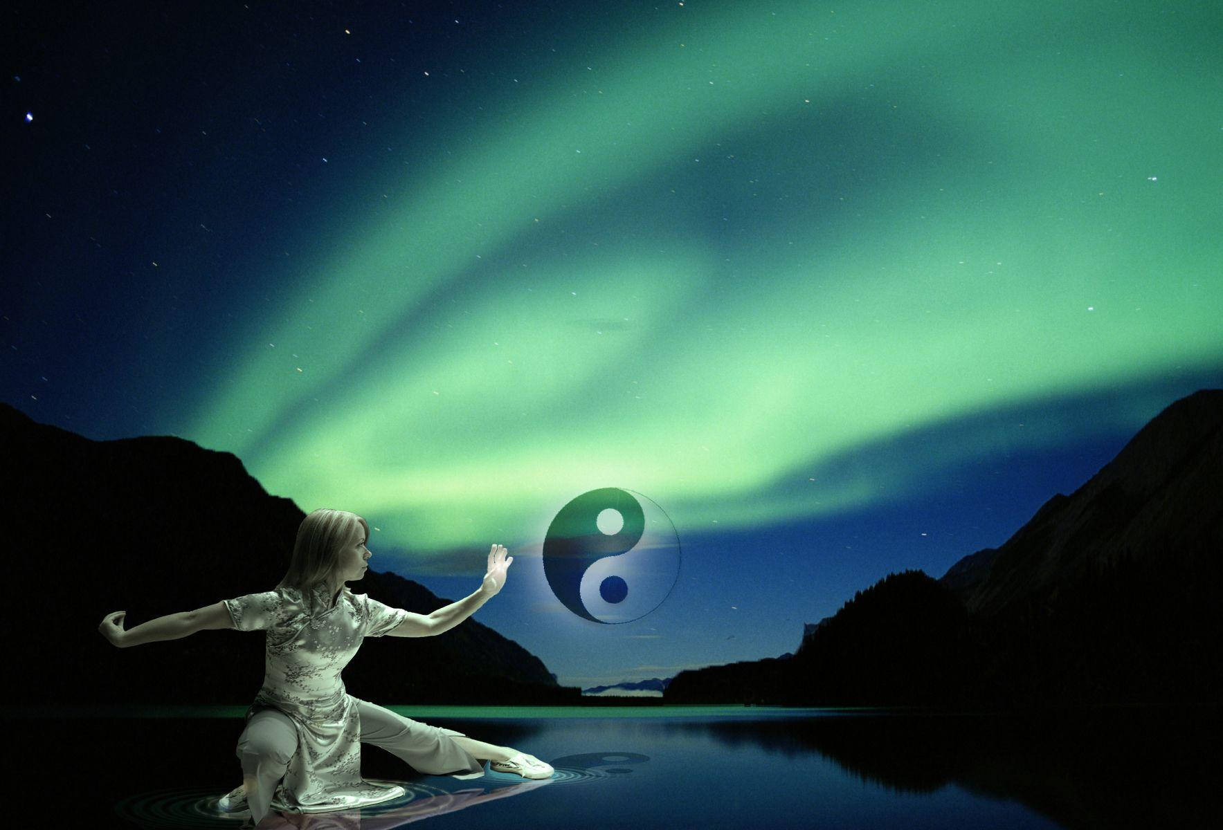 Tai Chi, white qigong attire, lake, HD Desktop Wallpaper