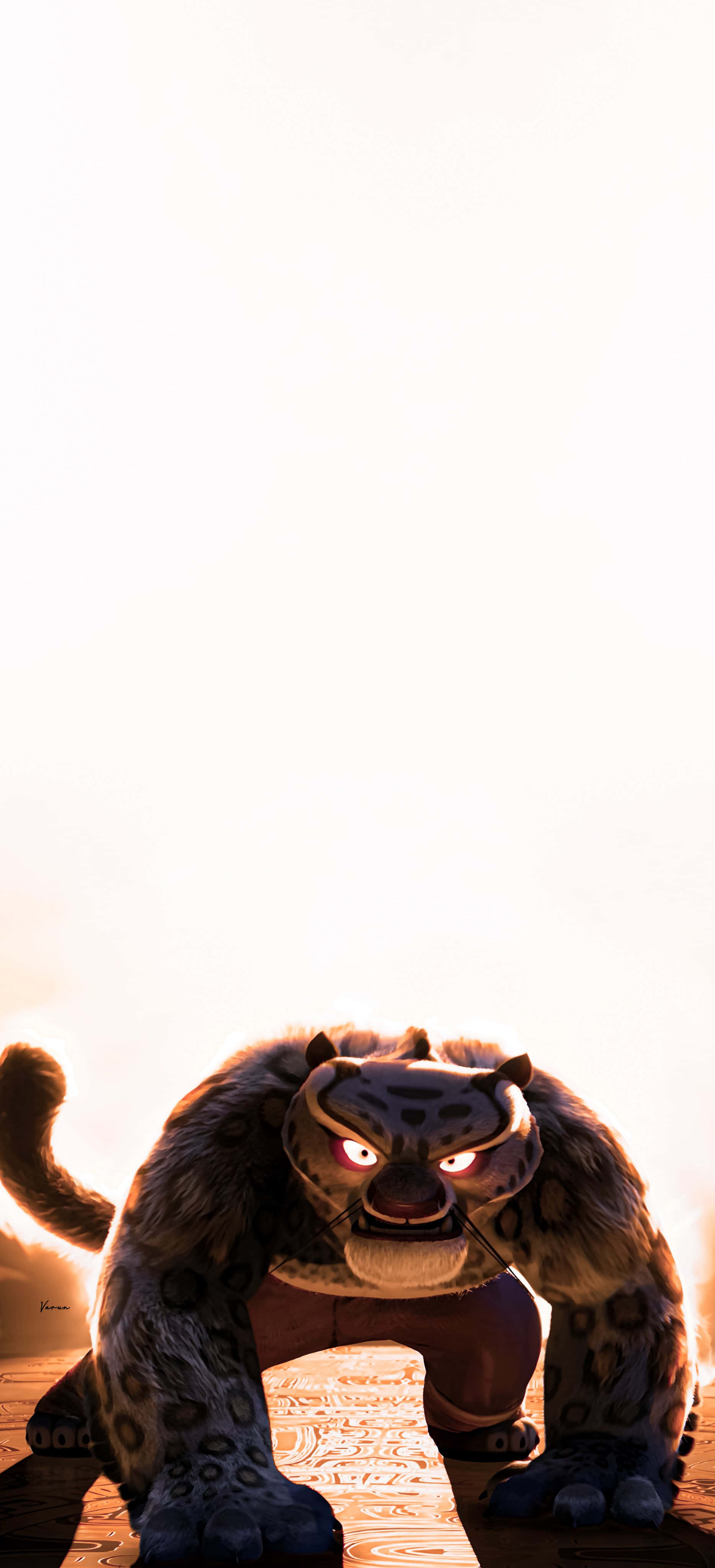 Tai Lung, fierce stance, glowing red eyes, 4K Phone Wallpaper