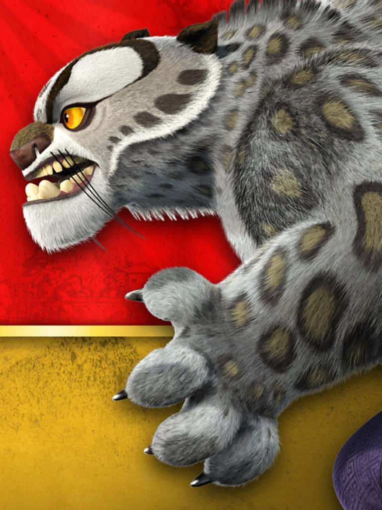 Tai Lung, snow leopard, glowing amber eyes, SD Phone Wallpaper