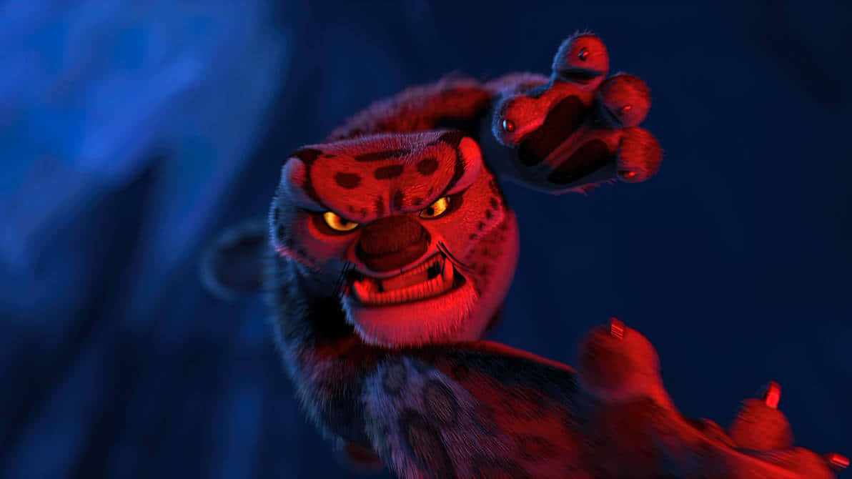 Tai Lung, glowing yellow eyes, red lighting, SD Desktop Wallpaper