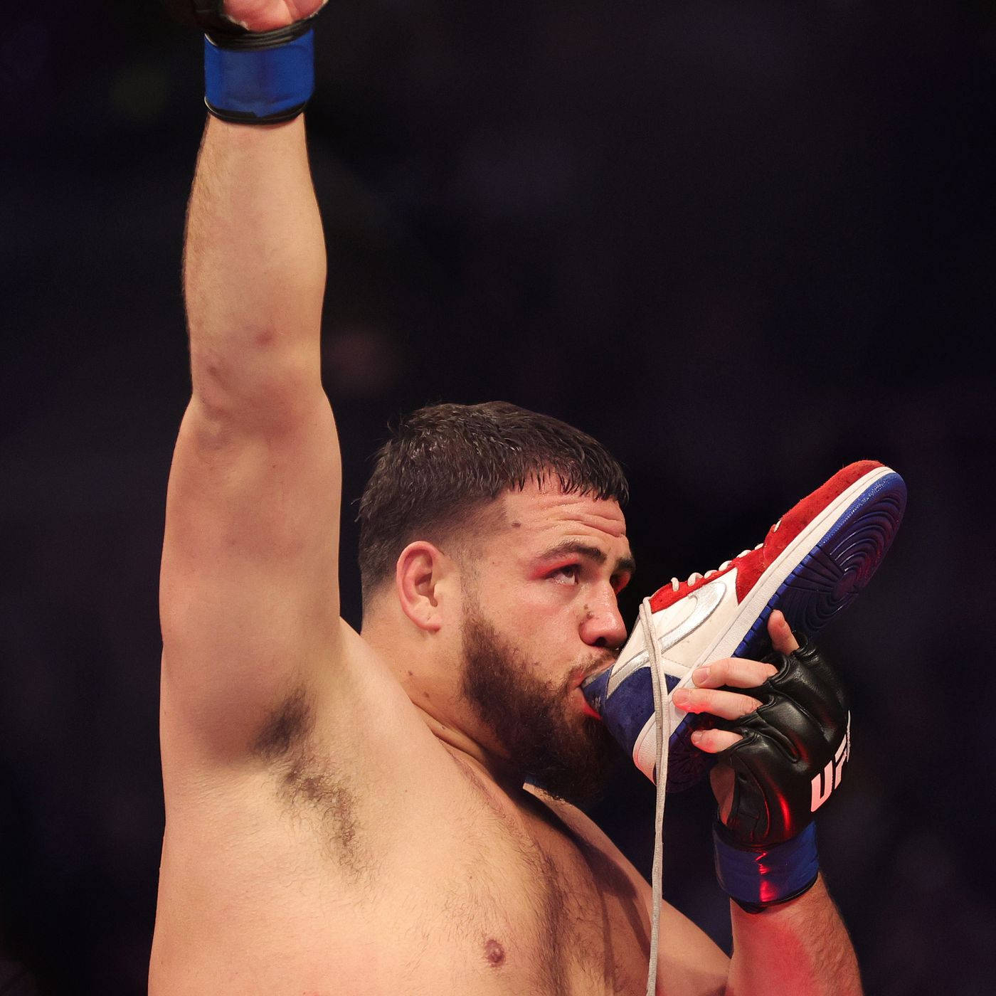Tai Tuivasa, red white and blue sneaker, octagon, HD Desktop Wallpaper